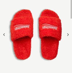 Orange Balenciaga Slides