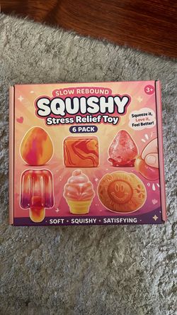 Squishy Toy Pack, Sensory Stress Relief Fidget Toys, Slow Rising TPR, 6 Pack Fun Squishy Set