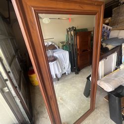 Large Solid Wood Framed Wall Mirror – Rustic / Farmhouse Style