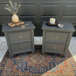 Charcoal Dark Grey Nightstands 