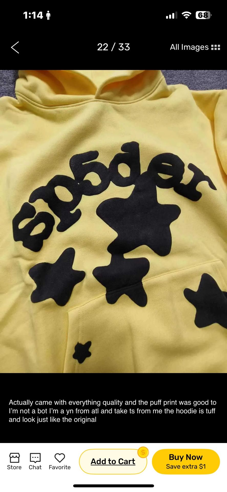 Yellow Sp5der Hoodie
