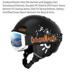 Out Door Master Kids Ski Helmet And Goggles Set