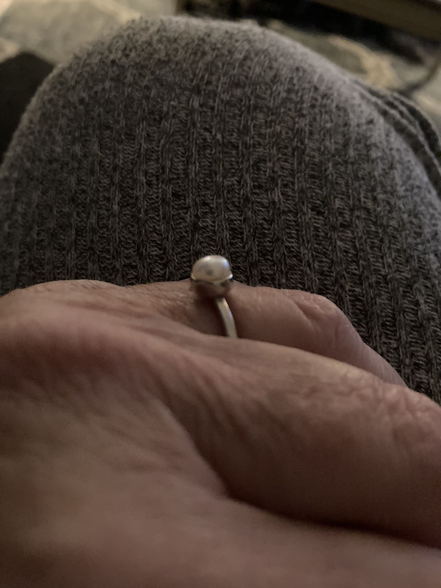 Genuine Pearl Set in 925 Sterling Silver. Ring Size 8.5  *** READ BELOW 