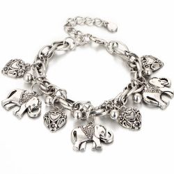 Silver dangling charm bracelet new