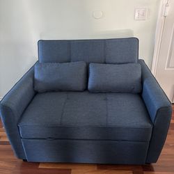 Blue sofa bed convertible couch