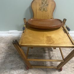 Antique Folding High chair/playpen