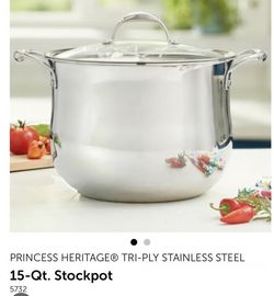 Princess House Olla 15 Qt Tri Ply