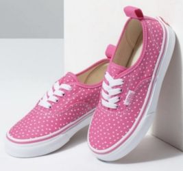 Vans Authentic Elastic Pink Heart Shoes 6.5 women’s size