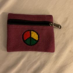Small Peace Embroidered Coin Purse