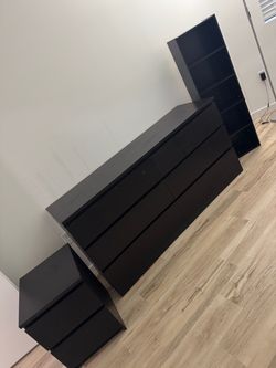 Ikea dresser and nightstand w/ bookcase