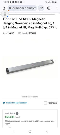 Magnetic Hanging Sweeper: 78 in Magnet With Chains