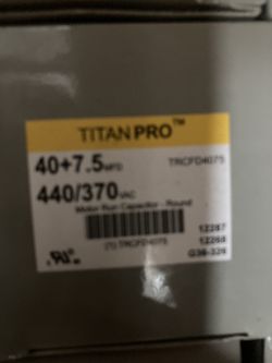 New Titan Pro Run Capacitor 40+7.5 Mfd  440/37