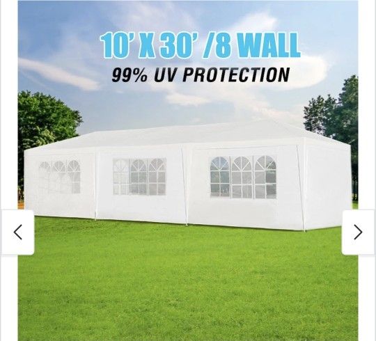 10x30 wedding party tent outdoor canopy teng with 8 side walls white FOR SALE %