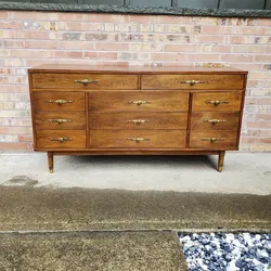 Mid Century Modern Drexel Biscayne 11 Drawer Lowboy Dresser or Credenza Vintage
