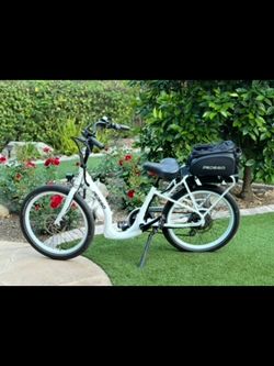 Gently used white Pedego e bike