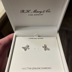 Sterling Silver Butterfly Earrings 