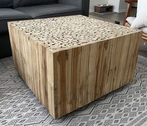 Wood Log Coffee Table - Cube Style - $80