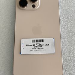 iPhone 16 Pro Max 512GB Unlocked