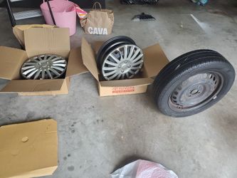 Scion IQ 16x5 Steelie With Hubcaps + 1 Wheel And Rim