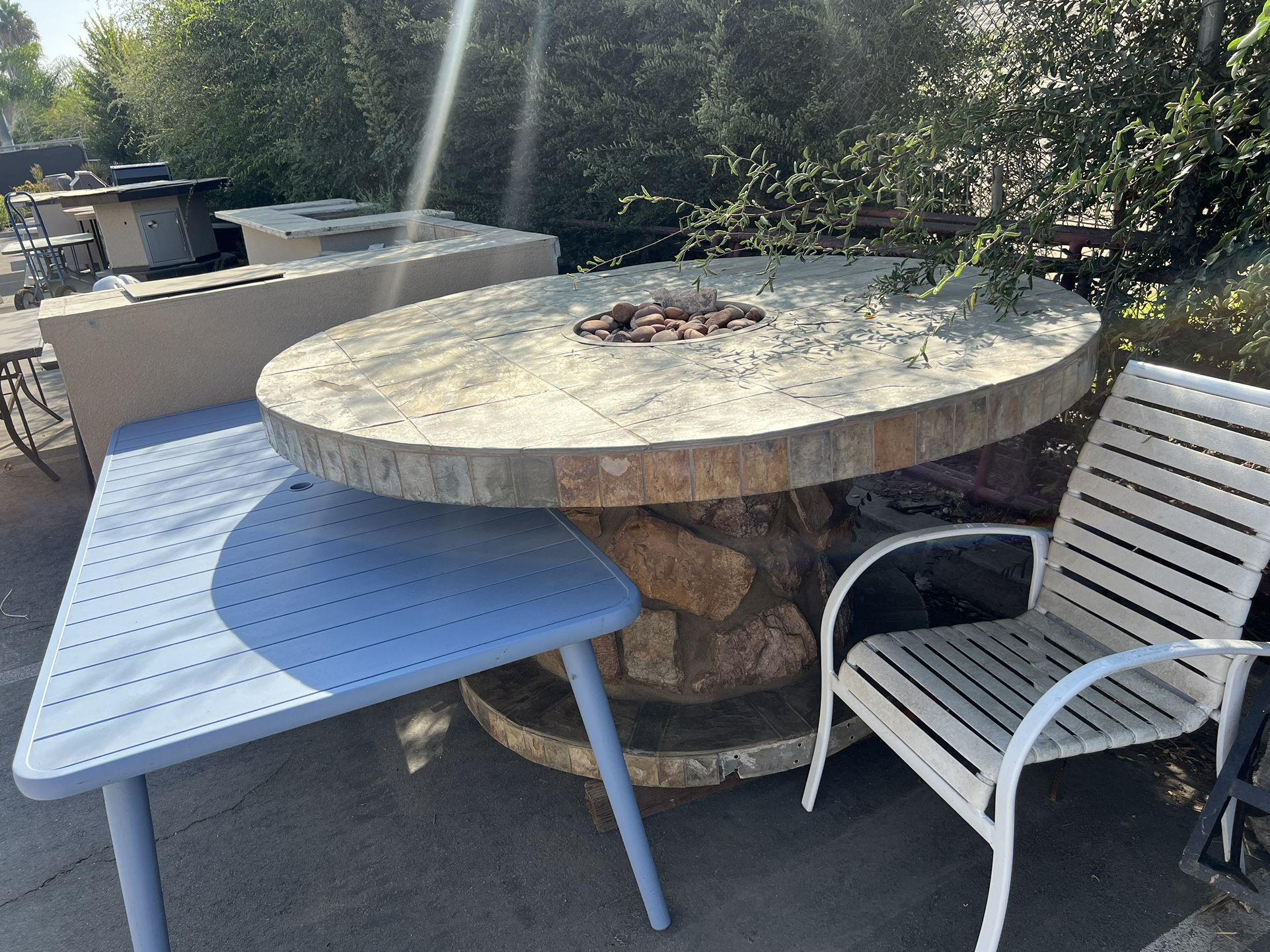 Fire pit counter height table