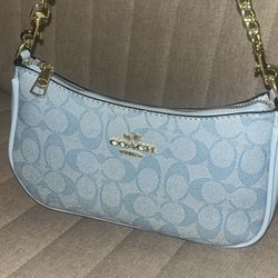 blue coach bag