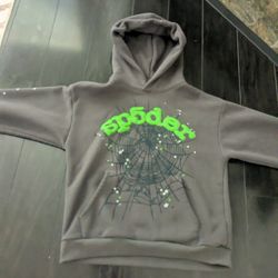Grey Sp5der Hoodie Size Small