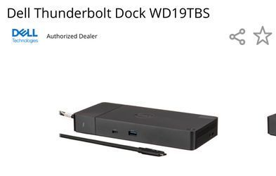 Dell WD19TBS Thunder Docking Station