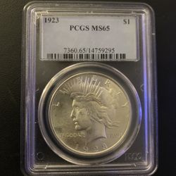 PCGS 1923 US Silver Peace $1 MS65