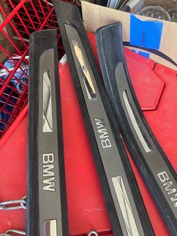 BMW 2002-2008 7 SERIES DOOR SILL TRIM PLATE BLACK Set (3) OEM (contact info removed)