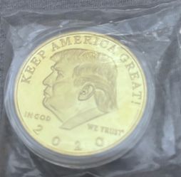 Donald J. Trump Silver Coins Coated In 23kt Gold 2020 Keep America Great Limited
