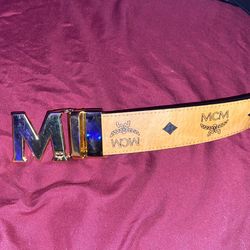 Mcm belt Reversible Tan/Black 