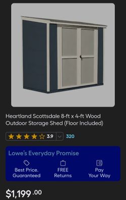 New Heartland Scottsdale 8x4 wood storage shed