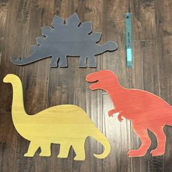 Wooden Dinosaur Wall Art set, Party Decor