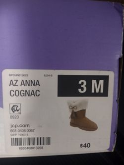 Arizona Tan Warm Boots Size 3 Kids New