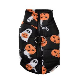 Halloween Dog Clothes Winter Warm Puppy Vest Jacket For Small Dogs Cats Outdoor Waterproof Pet Coat