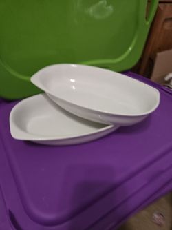 Pozzani white serving dishes