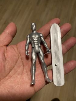 Silver Surfer Figure With Surfboard 