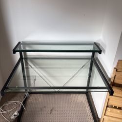 Glass Top Desk W/ Shelf