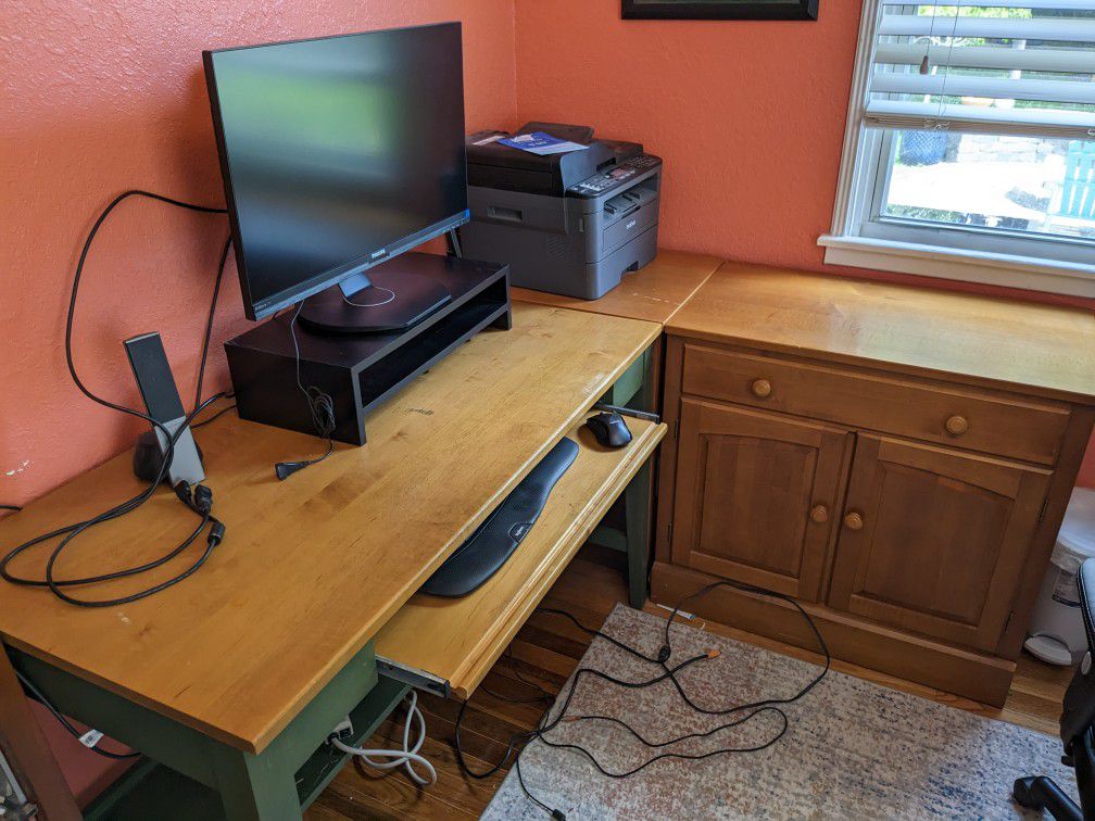Ethan Allen Corner Desk Set
