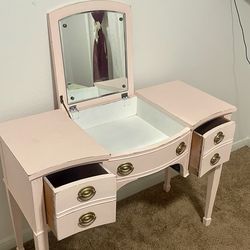 Pink antique vanity