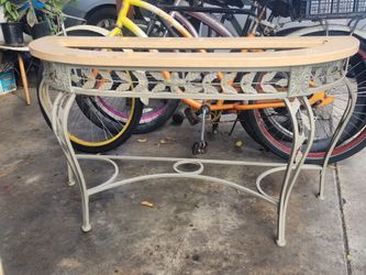 Iron Tables 3 Piece Set with Wood Tops