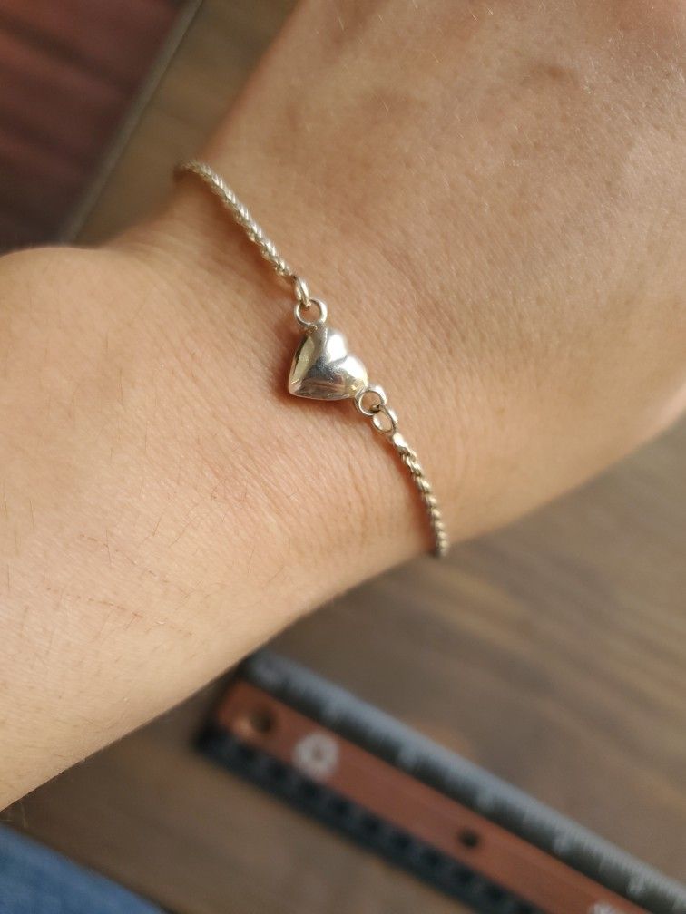 Sterling Silver Heart Bracelet/ Anklet