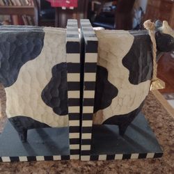 Vintage Cow Book Ends 