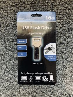 TechUniverse 16GB Flash Drive - Looks Like a Key and Attaches to Key Ring