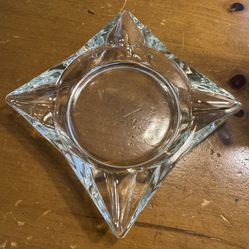 Vintage Clear Glass Atomic Cigar Ashtray