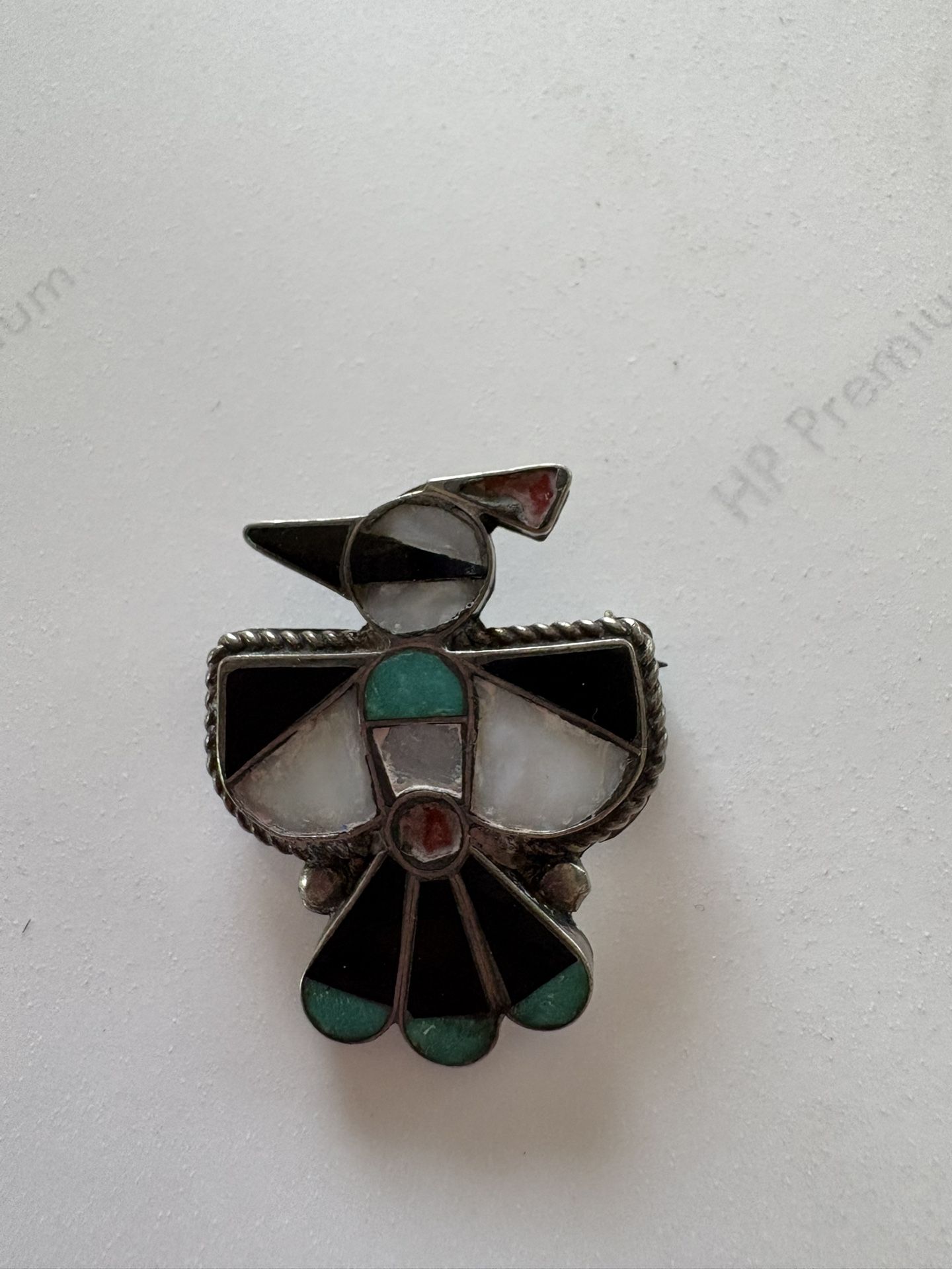 Zuni Indian Vintage Brooch Silver