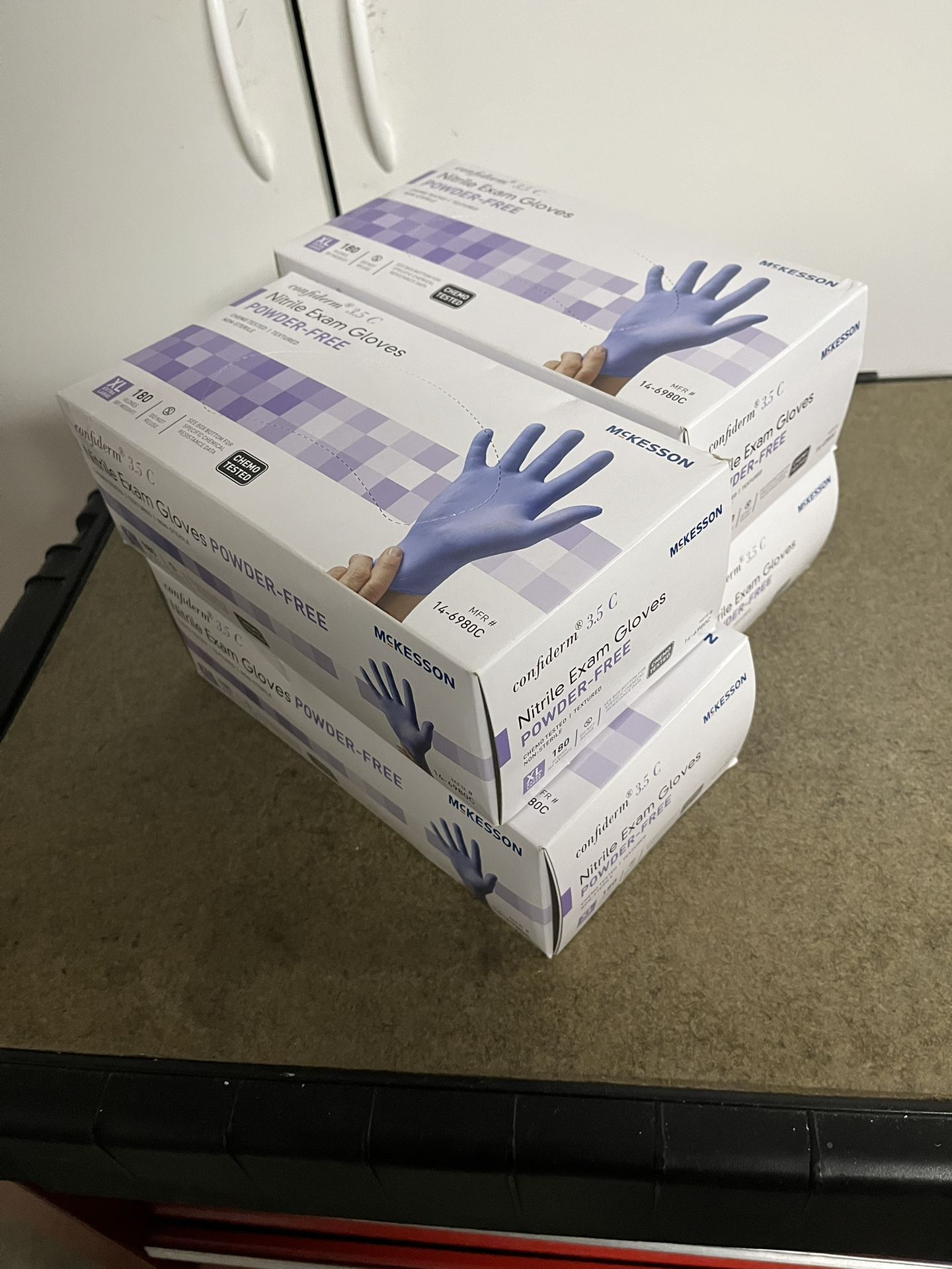 McKesson XL Blue Nitrile Confiderm Exam Gloves 180 Per Box 4 Boxes