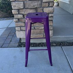 2 purple bar stools