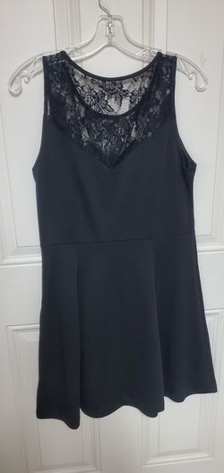 Black lace fit and flare dress
