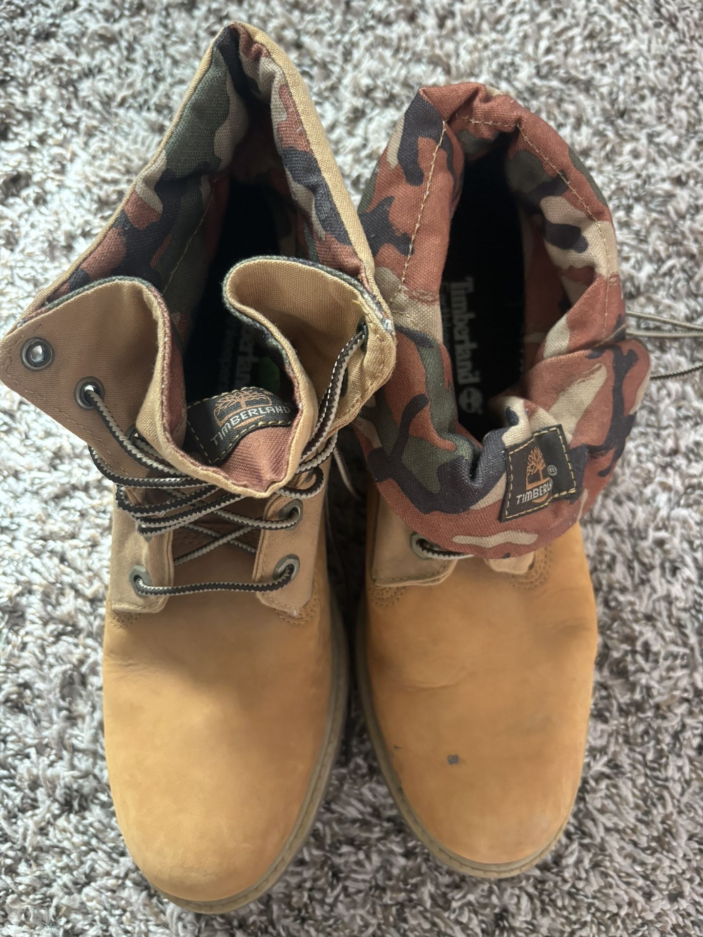 Timberland 6" Roll-Top Boot Wheat Camo Men's Sneakers US 9M Eur  43